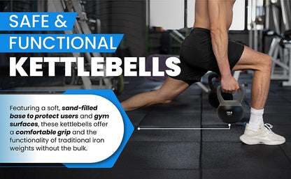 bintiva Soft Kettlebells - Sea and Iron Sand Filled Weights for Women and Men - Color Coded Kettle Bell Sets - color: Earthtones - 5, 10, 15, 20, 25, 30 LBs