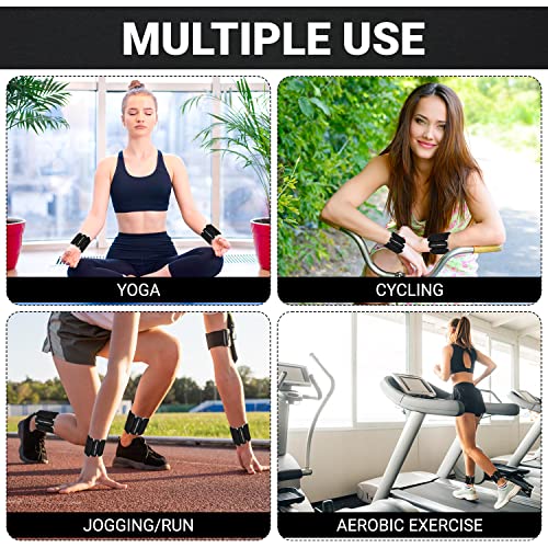 Wearable Wrist & Ankle Weights, Set of 2 (1 LB ea.), Adjustable Arm Weights Set, Weight Loss Bracelet, For Running, Walking, Jogging, Jumping, Yoga, Dance, Pilates, Aerobics, Strength Training, Women/Man.