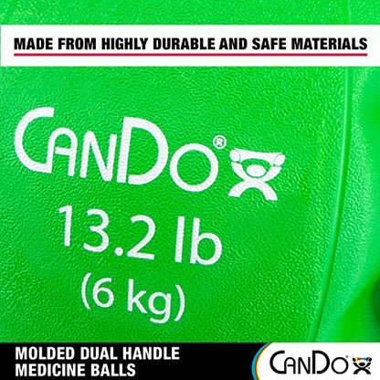CanDo Molded Dual-Handle Medicine Ball for Strength Training, Core Workouts, Warmups, Cardio, and Plyometrics with Handles for Home and Clinic Use - style: d) 13.2 lb