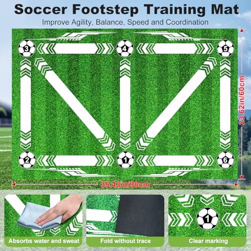 6x4 FT Kids Soccer Goals for Backyard - 2 Pack Soccer Nets, Portable Pop Up Goal Set with Training Mat, Cones, Target & Ball - Soccer Training Equipment Gift for Boys/Girls Ages 3-12