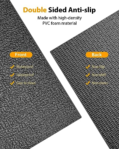 Foldable Rubber Treadmill Mat - Exercise Bike Mat with Waterproof - size: 68"L x 24"W x 0.2"Th