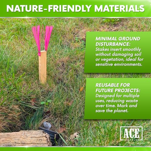 Yellow Marking Whiskers - 25 Pack - Durable Marking Whisker Set - Use Survey Whiskers As Survey Stakes, Construction Markers, Or Trail Markers