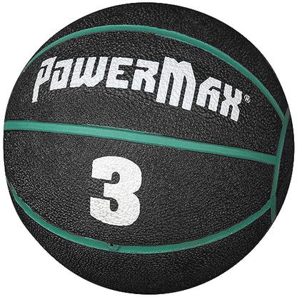 Gill Athletics PowerMax Weighted Rubber Medicine Ball - Weighted Exercise Ball, Medicine Balls for Exercise, Wall Ball or Slam Ball for Strength Training, Indoor/Outdoor Workout Ball