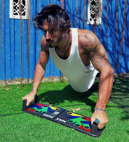 2.0 Push Up Board - Home Gym Exercise Equipment for Chest, Shoulders, Triceps and Biceps - Foldable and Portable House Workout for Men and Women