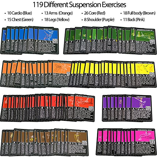 Stack 52 Suspension Exercise Cards TRI Pack. Compatible with All Suspension Trainers. Suspended Bodyweight Resistance Workout Game. Video Instructions Included. Fun at Home Fitness Training Program. - color: Suspension Tri Pack