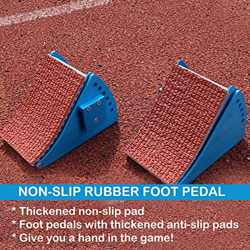 Multi-Function Lightning Starting Block Sprinter Pedals 6 Angle Adjustable Sprinter Track and Field Aluminum Suitable for Plastic Runway Cinder Track - color: Red, size: 32inch