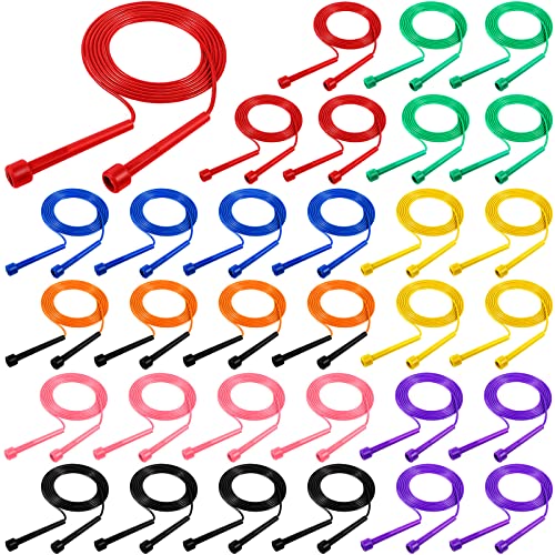 32 Pcs PVC Jump Ropes for Fitness 9.2 ft Adjustable Skipping Rope Versatile Unbreakable Rope with Plastic Handle for Women Men Endurance Training Cardio Exercise Workout
