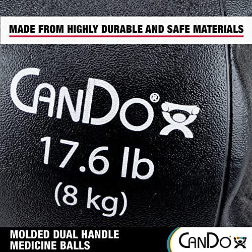 CanDo Molded Dual-Handle Medicine Ball for Strength Training, Core Workouts, Warmups, Cardio, and Plyometrics with Handles for Home and Clinic Use - style: f) 17.6 lb
