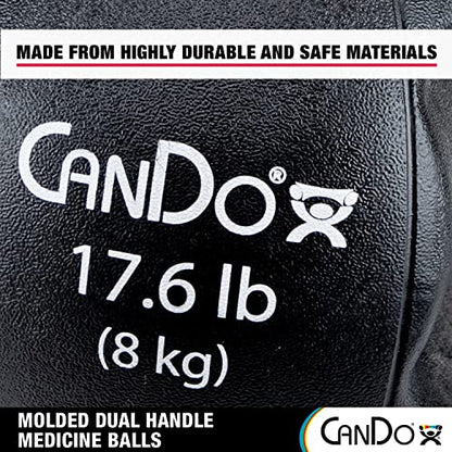 CanDo Molded Dual-Handle Medicine Ball for Strength Training, Core Workouts, Warmups, Cardio, and Plyometrics with Handles for Home and Clinic Use - style: f) 17.6 lb