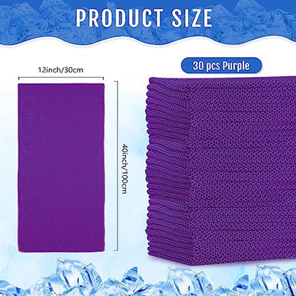 Hosuly 30 Pack Cooling Towels 40"x12" - color: Purple