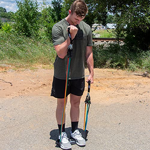 Serious Steel Resistance Tube Band Set Includes Handles, Door Anchor and Ankle Straps (100 lbs Set or 165 lbs Set)