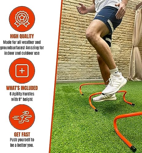 Speed Training Agility Hurdles for Athletes - 2-Pack - Speed and Agility Training Equipment for Soccer Basketball Football Hurdle Training (Size : H 40cm) - size: H 40cm