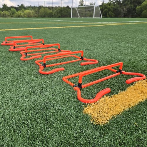 Adjustable Agility Training Hurdles, 5 Height Speed & Jump Hurdles, Portable Sports Equipment for Soccer, Football, Basketball, Kids & Athletes