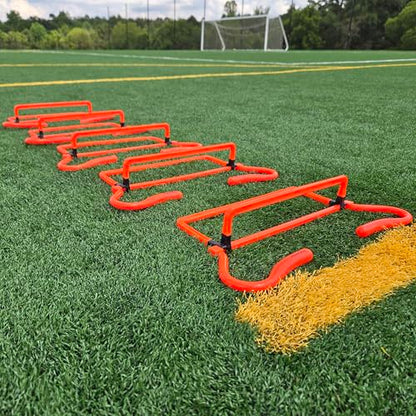 Adjustable Agility Training Hurdles, 5 Height Speed & Jump Hurdles, Portable Sports Equipment for Soccer, Football, Basketball, Kids & Athletes