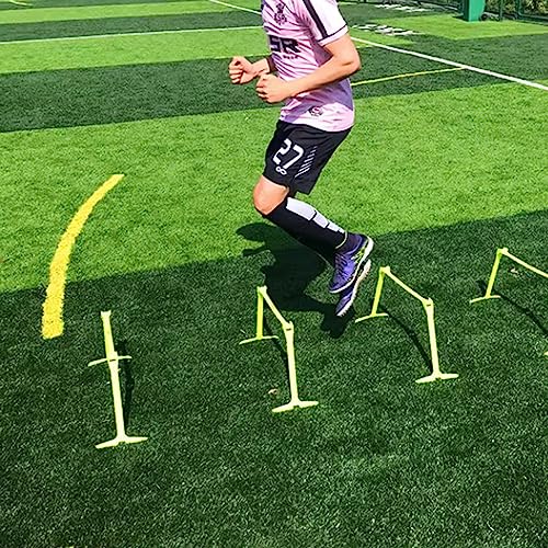 Adjustable Height Speed Agility Hurdles, Foldable Professional Obstacle Training Sports Practice Equipment, Fitness & Speed Track Hurdles for PE Class Fitness Grou, A