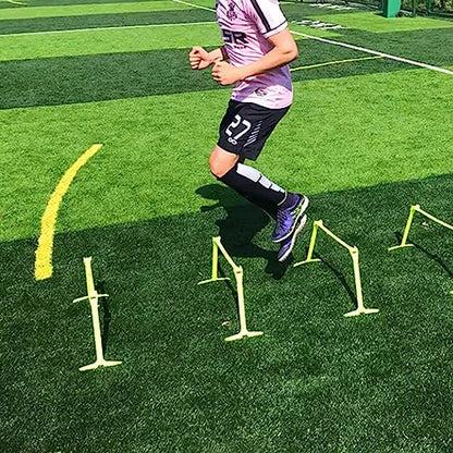 Adjustable Height Speed Agility Hurdles, Foldable Professional Obstacle Training Sports Practice Equipment, Fitness & Speed Track Hurdles for PE Class Fitness Grou, A