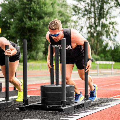 FORZA Competition Weight Sled | Heavy-Duty Steel Sled for Gym & HYROX Training – Removable Uprights with Optional Dual-Handle Attachment - style: Without Double Handle Attachment