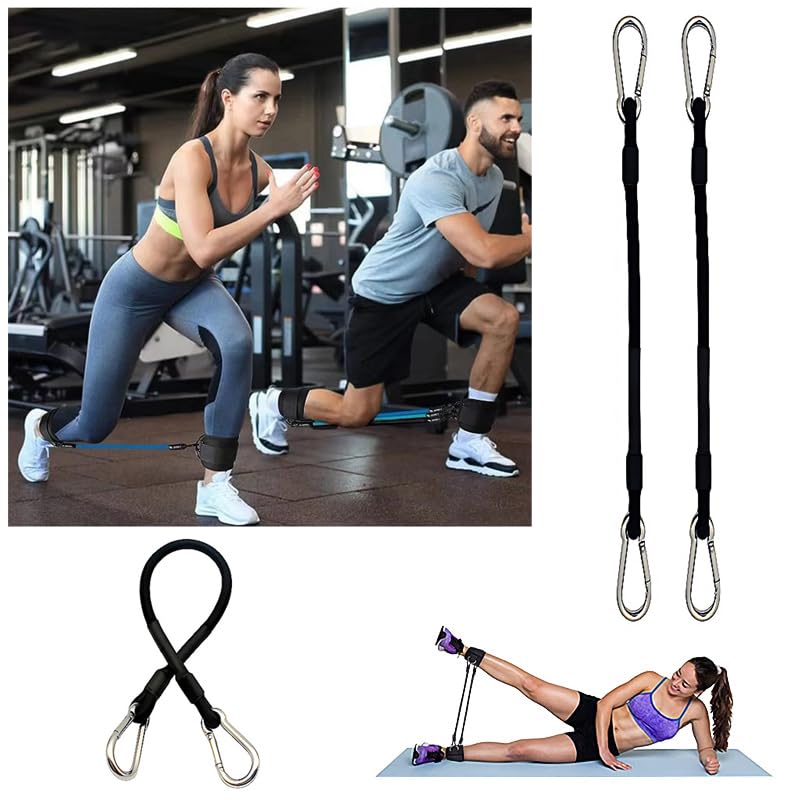 2 Pack Ankle Resistance Bands Replacement 30 Lbs Exercise Bands Ankle Straps Elastic Cable for Ankle Resistance Band Cuffs Ankle Bands Booty Workout Equipment Kickback Hip Fitness Training