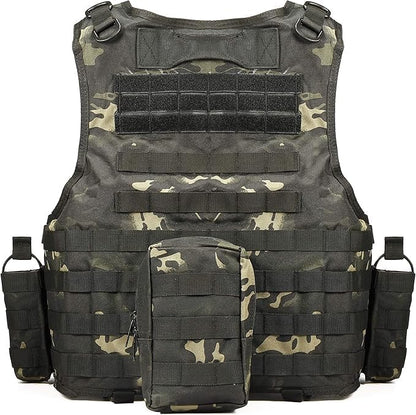 Adjustable Airsoft Vest for Outdoor Sports & Role-Playing Games, Lightweight Protective Gear with Multiple Pouches