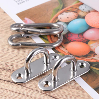 2Pcs Silver Stainless Steel Ceiling Wall Mount Brackets for Suspension Trainers with Hooks Heavy Duty Anchor Mounts for Hammock Installation and Home Gym Wall Anchors Supports Up