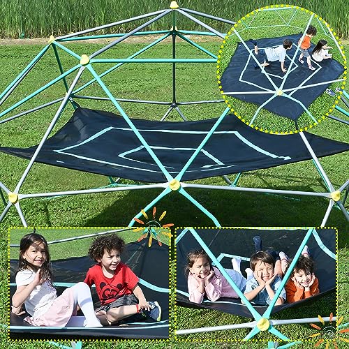 Merax 12FT Climbing Dome with Hammock, Outdoor Geometric Dome Climber Play Center for Kids 3-10 Supporting 1000 lbs, Easy Assembly Jungle Gym