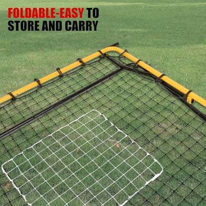 Baseball Rebounder Net, 4x4.5FT Bounce Back Net Fielding Trainer w/ 3 Adjustable Angles for Baseball and Softball Pitch Back Rebound Practice, UV & Weather Resistant Easy-Fold Design