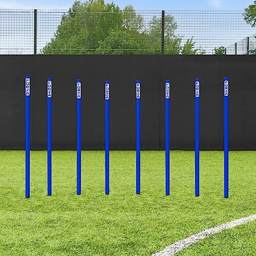 FORZA Slalom Agility Poles | Improve Endurance, Speed & Footwork | Color, Size & Rubber Base Options Available [8 Pack] - color: Electric Blue, size: Without Bases, style: 3ft