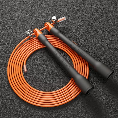Ultra-Light Speed Rope Jump Rope with Black Ergonomic Handles,PVC Cable, Adjustable Length, for Cardio Training, CrossFit, Boxing - color: Black
