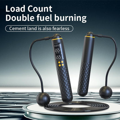 Jump Rope, Adjustable & Weighted Handles Jumping Rope with Calorie Counter, Ideal for Home Gym Fitness, Cardio Training - Perfect for Men, Women, Kids