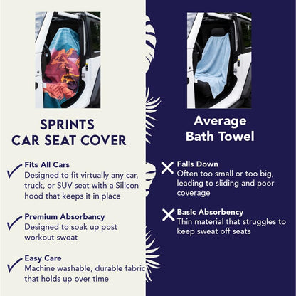 Sprints Athletic Running Towel, Full-Sized, Car Seat Cover - Performance Microfiber (Paisley Probs) - color: Paisley Probs W/ Snaps