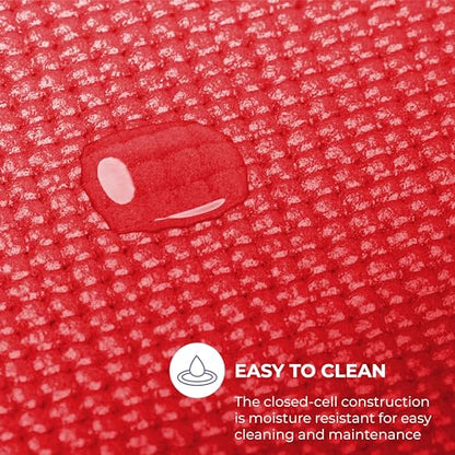 Voyage Yoga Mat, 10 Pack, 72" x 24" Professional Studio and Gym Bulk Yoga Mats, 5mm Thick, Durable, Anti-Tear, Non Slip Fitness and Exercise Mats - color: Red