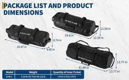 Adjustable Heavy-Duty Sandbag Set for Strength Training & Yoga – Durable Multi-Handle Fitness Equipment – Versatile Full-Body Workout – Includes Unfilled Inner Bag