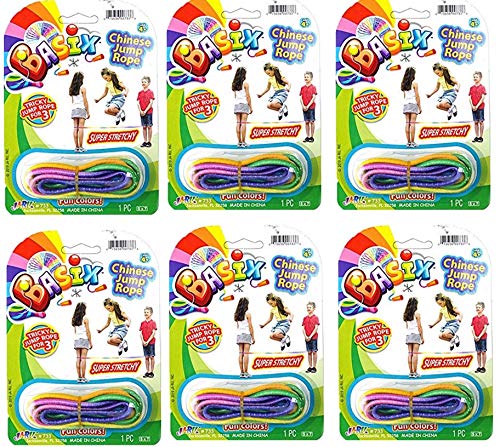 Chinese Jump Rope for Kids (6 Ankle Skipping Rope) Elastic Long Jump Rope. PE Equipment for Elementary School & Playground Toys. Kids Exercise & Outdoor Game. Bulk Clearance Items. 733-6p