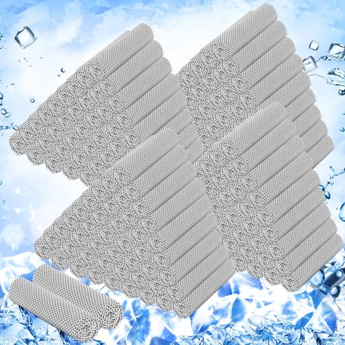 200 Pack Cooling Towels Bulk 40"x12" Cooling Rags for Neck and Face Ice Sweat Towels Breathable Microfiber Workout Cloth for Gym Yoga Golf Sport Running(Grey)
