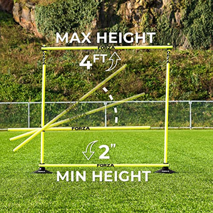 FORZA Pro Adjustable Hurdle Set | Speed & Agility Training with Rubber Bases or Ground Spikes for Extra Stability [4ft or 5ft]