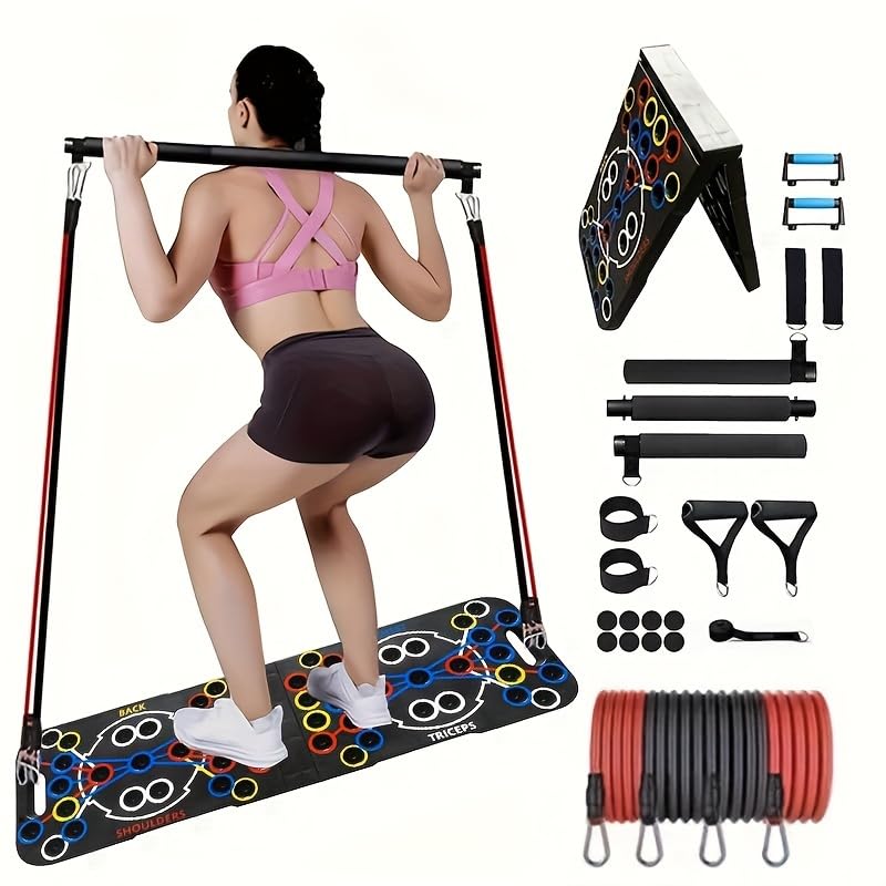 54-Hole Push-Up Board – Multi-Function Exercise Equipment for Home Gym – Adjustable Push-Up Bars for Chest, Arms & Core Workout – Strength Training Tool for Men & Women