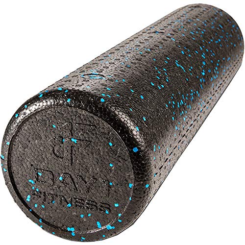 Day 1 Fitness High Density Muscle Foam Rollers - Sports Massage Rollers for Stretching, Physical Therapy, Deep Tissue, Myofascial Release - Ideal for Exercise and Pain Relief - Speckled Blue, 24” - color: Blue Speckled, size: 24"