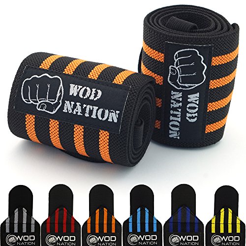 WOD Nation Wrist Wraps for Weightlifting & Strength Training – Professional Gym Straps w/Thumb Loop for Men & Women