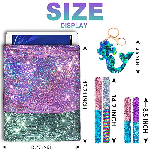 GA&EN Mermaid Reversible Sequin Drawstring Backpack/Bag Iridescent Dotted Dark SeaGreen/Purple for Kids Girls - color: 14-iridescent Dotted Dark Seagreen/Purple