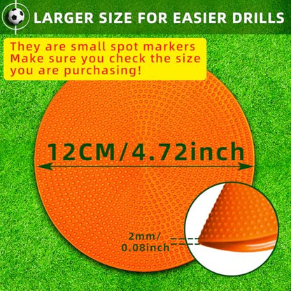 Poly Spot Markers 4inch/9 inch Non-Slip Rubber Agility Markers Flat Field Cones Floor Dots for Football, Soccer, Basketball Training Markers, School Activities, Exercise Drills, Social Distancing