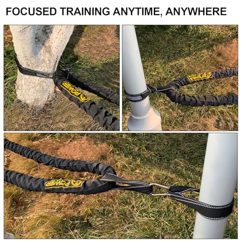 POWER GUIDANCE Battle Rope, 1.5/2 Inch Diameter Poly Dacron 30, 40, 50Ft Length Exercise Equipment for Home Gym & Outdoor Workout, Battle Rope Anchor Included… - size: 1.5 Inch x 50 Feet
