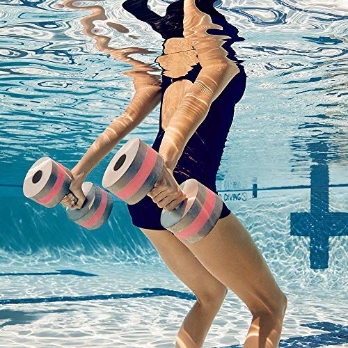 Water Dumbbells, Pool Weights for Water Exercise, 2 Pcs Aquatic Barbells - color: Gray