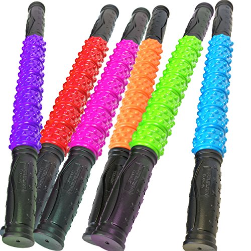 The Muscle Roller Stick, Massage for Legs | Great Gifts for Runners Men/Women, Athletes, Exercise - Shin Splints, Trigger Point - Red Elite Hard, 17" - color: Red