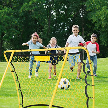 Soccer Rebounder Net, 2 Angle Soccer Bounce Back Net for Control, Passing Practice Training, 4x3ft Excellent Elasticity Rebound with Carry Bag, Portable for Teens & Adults