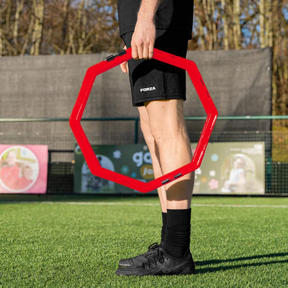 FORZA Agility Training Octa Rings [Pack of 6] | Soccer Training Equipment | Multi-Sport Agility Ring Set | Speed Training Equipment | Sports Equipment - color: Red