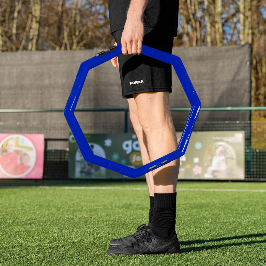FORZA Agility Training Octa Rings [Pack of 6] | Soccer Training Equipment | Multi-Sport Agility Ring Set | Speed Training Equipment | Sports Equipment - color: Electric Blue