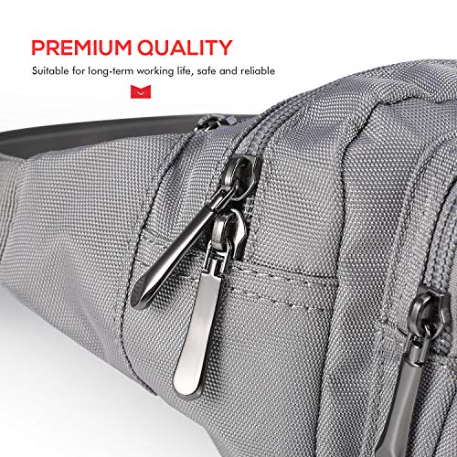 CXWMZY Fanny Packs For Women & Men Waist Pack Hip Bum Bag with Multi-Pockets Large Capacity Waterproof Casual Bum Bag for Disney Traveling Casual Cycling Running Hiking - color: Gray