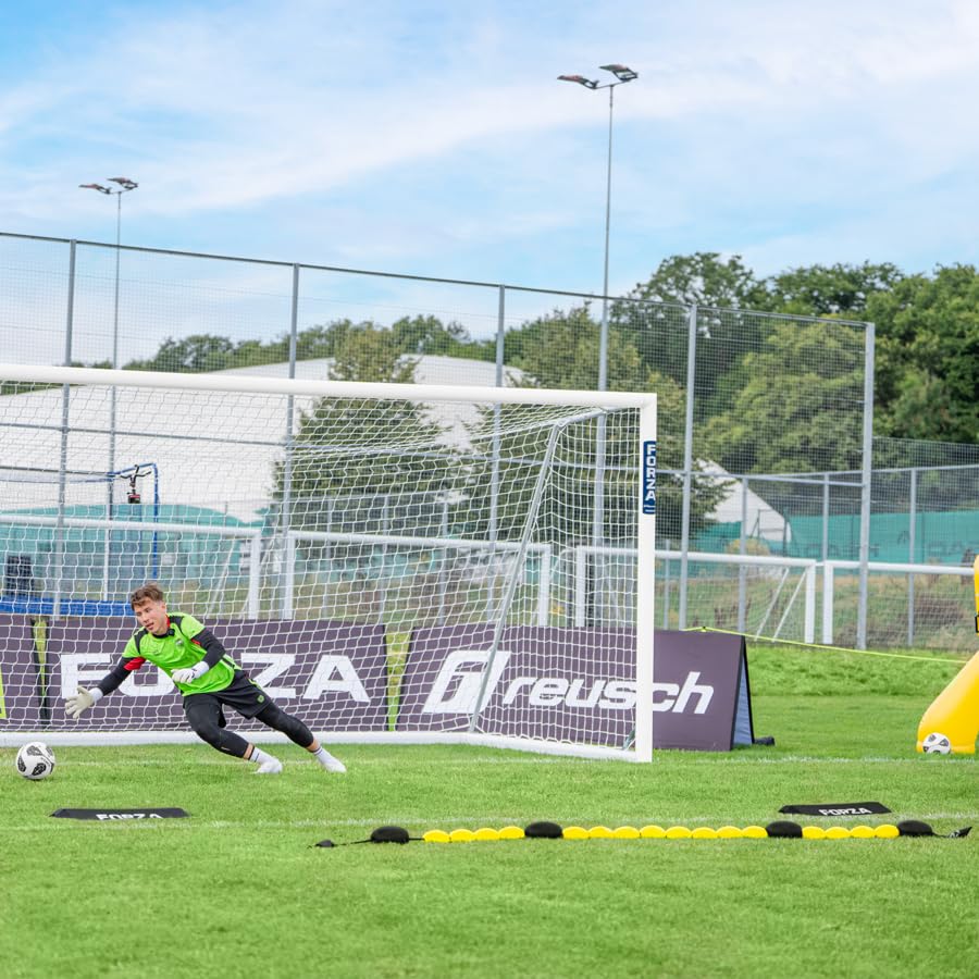 FORZA Single Line Goalkeeper Ball Deflector – Premium Soccer Training Tool for Enhanced Reaction Time & Ball Control - style: Without Weights