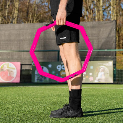 FORZA Agility Training Octa Rings [Pack of 6] | Soccer Training Equipment | Multi-Sport Agility Ring Set | Speed Training Equipment | Sports Equipment - color: Fluro Pink