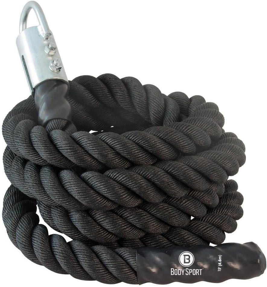 Body Sport Training Rope – Thick Battle Rope for Home or Gym Use, Long Durable Workout Rope – Made with Super-Strong Poly-Twine – Stands Up to Repeated Use Indoors & Outdoors - size: 2 in. Diameter x 15 ft. Length